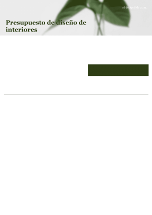 Plantilla de presupuesto de diseño de interiores - Plantillas PDF