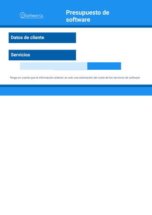Plantilla de presupuesto de software - Plantillas PDF