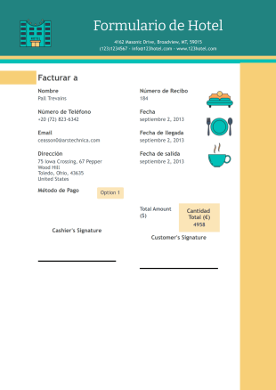 Plantilla Factura de Hotel - Plantillas PDF