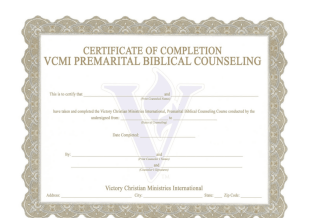 Premarital Counseling Completion Certificate PDF Template