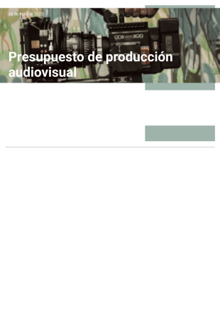 Presupuesto de producción audiovisual Plantilla PDF