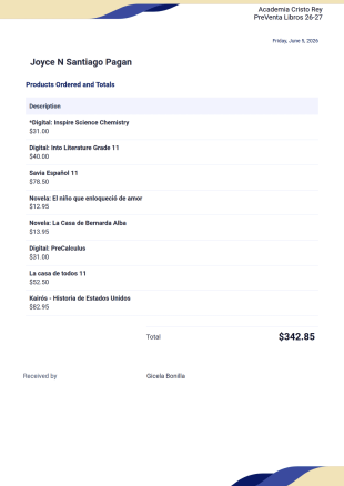 PreVenta Plantilla PDF