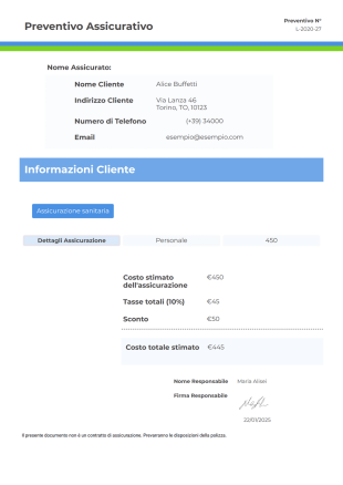 Preventivo Assicurativo Template PDF
