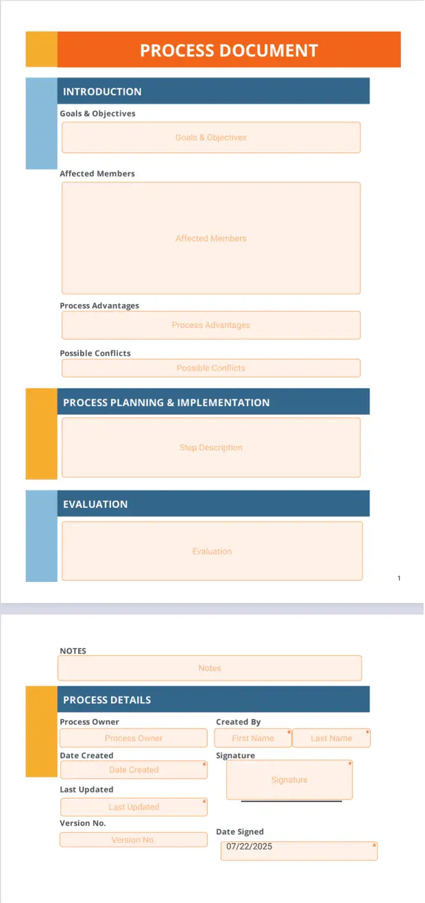 Process Document Template