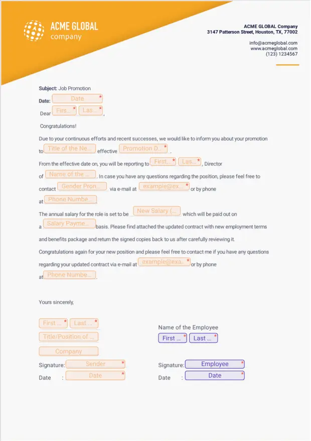Promotion Letter to Employee
