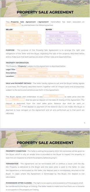 Property Sale Agreement PDF Template