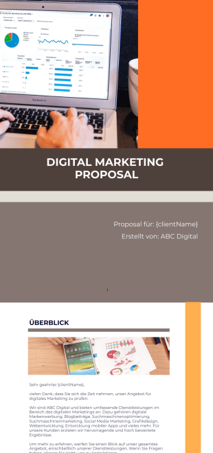 Professionelles Digital Marketing Proposal PDF-Vorlage