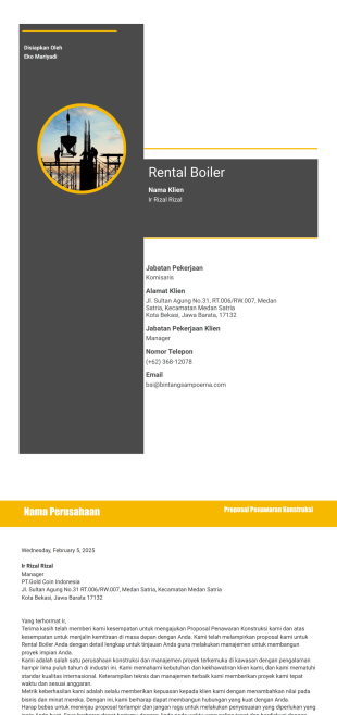 Proposal Konstruksi Template PDF