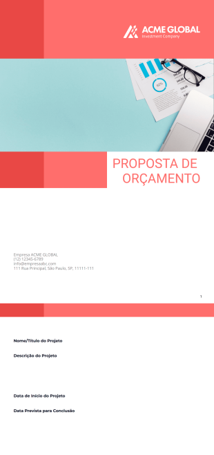 Proposta de Orçamento Modelo de PDF
