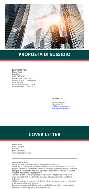 Proposta di sussidio Template PDF