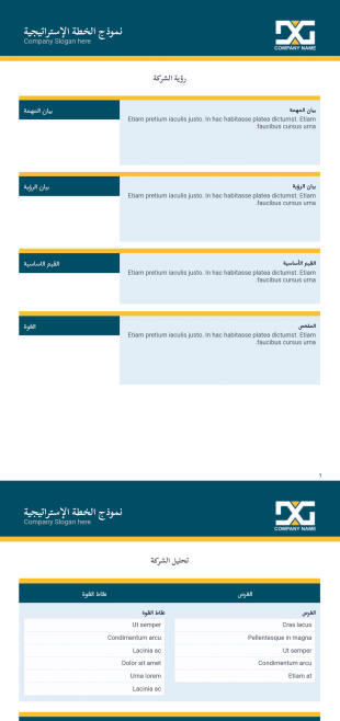 قالب الخطة الإستراتيجية - قوالب PDF
