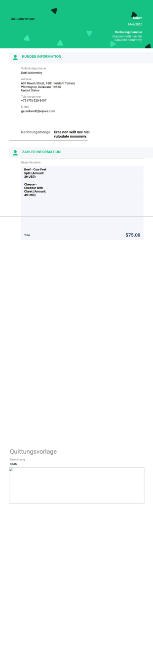 Quittungsvorlage - PDF-Vorlagen