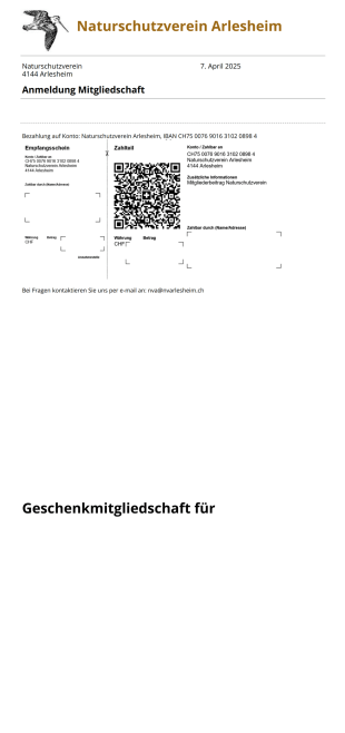 Rechnung NVA PDF-Vorlage