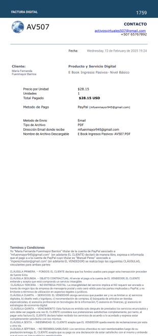 Recibo av507 Plantilla PDF