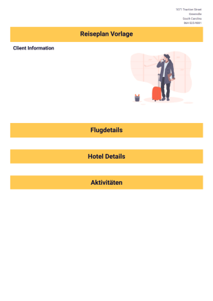 Reiseplan Vorlage - PDF-Vorlagen
