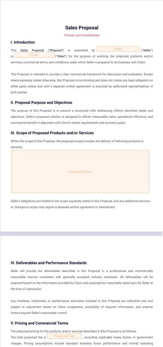 Sales Proposal Template