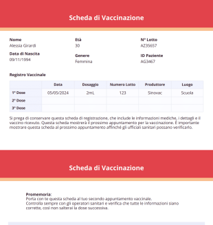 Scheda di Vaccinazione Template PDF