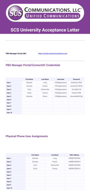 SCS University Acceptance Letter (Pro) PDF Template