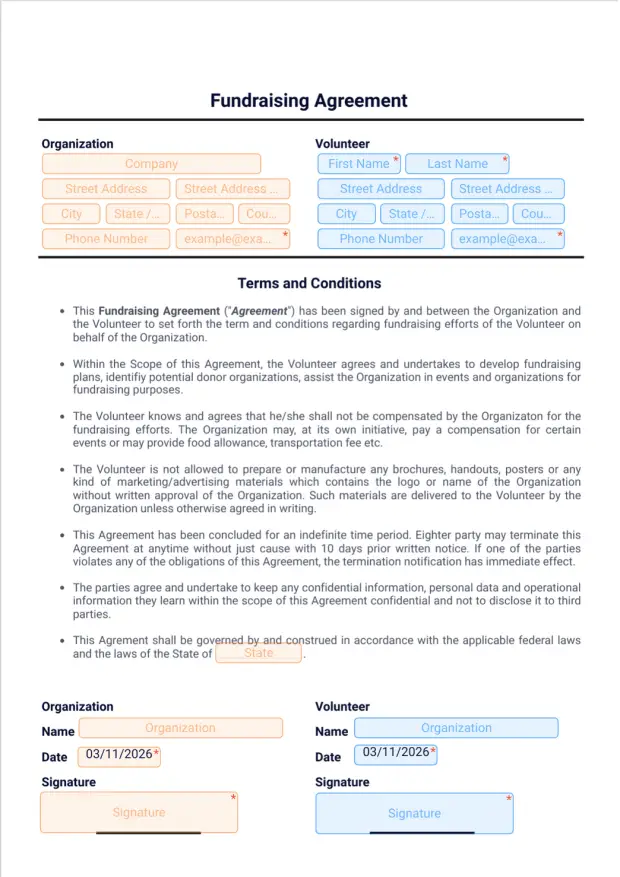 Simple Fundraising Agreement