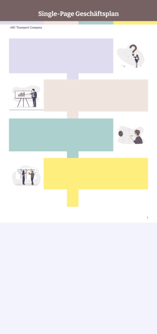 Single-Page Geschäftsplan PDF-Vorlage
