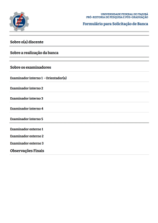Solicitação de Banca Geral - PRPPG Modelo de PDF