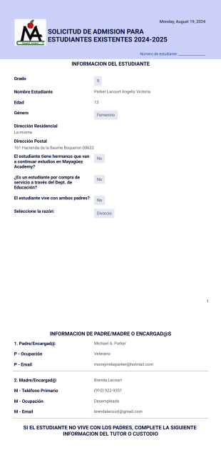 Solicitud Admision PDF Template
