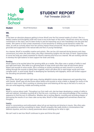 1st Grade PDF Template