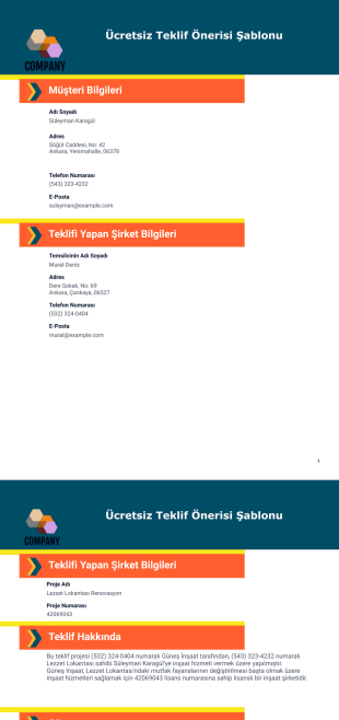 Teklif Önerisi Şablonu - PDF Şablonları