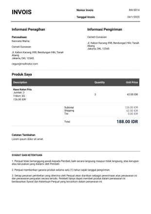 Templat Invois Profesional Template PDF