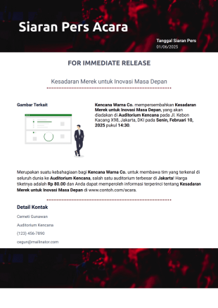 Templat Siaran Pers Acara Template PDF