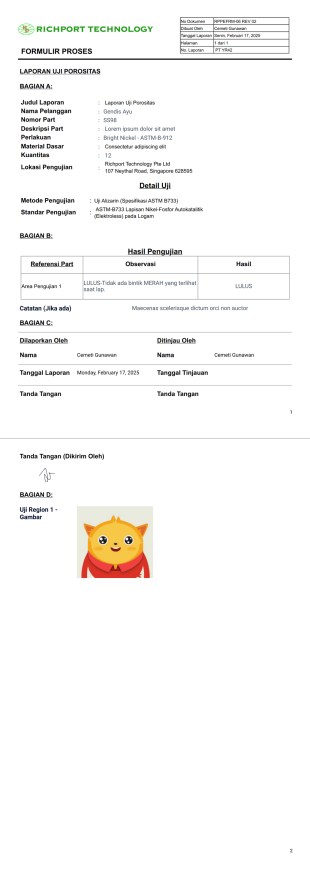Templat Untuk Laporan Template PDF