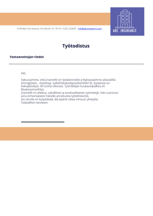 Työtodistus PDF Pohja