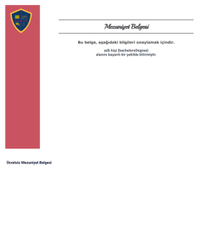 Ücretsiz Mezuniyet Belgesi Örneği PDF Şablonu