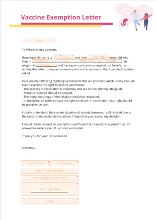 Vaccine Exemption Letter PDF Template