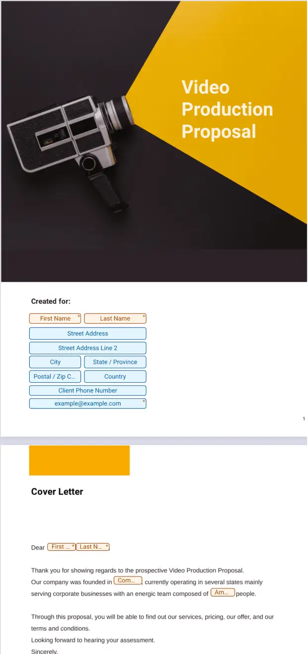 Video Production Proposal Template