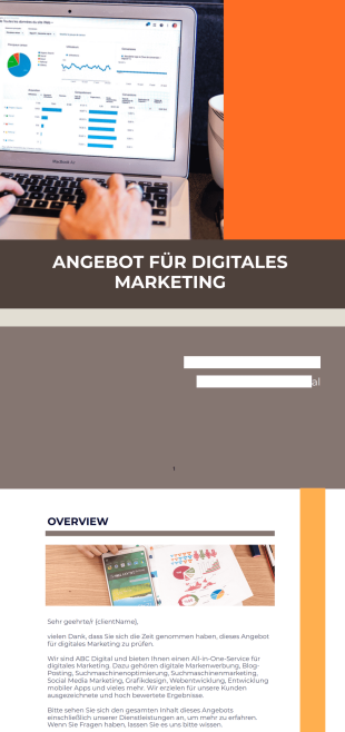 Vorlage für ein Angebot im digitalemd Marketing - PDF-Vorlagen