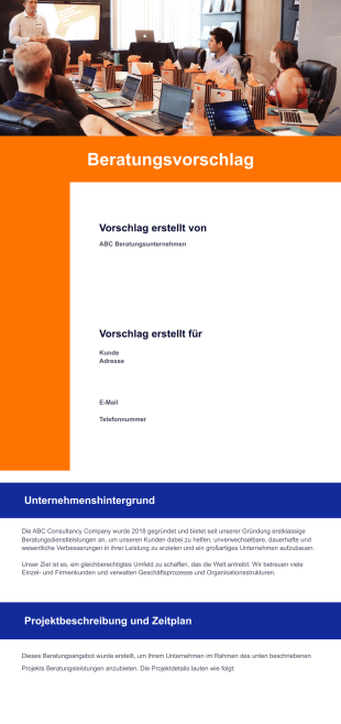 Vorlage für ein Beratungsangebot - PDF-Vorlagen