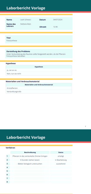 Vorlage für einen Laborbericht - PDF-Vorlagen