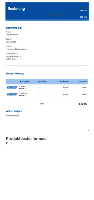 Vorlage generische Rechnung - PDF-Vorlagen