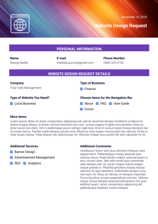 Website Design RFP PDF Template