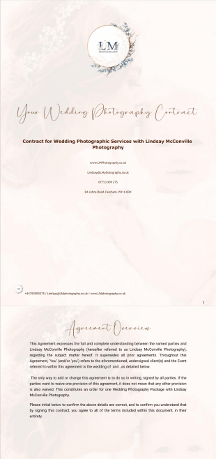 Wedding Photography Contract PDF Template