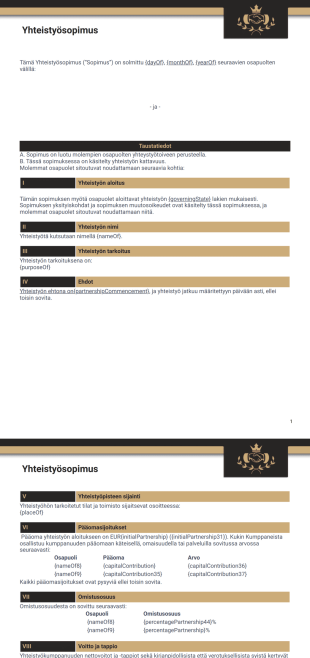 Yhteistyösopimuspohja - PDF-pohjat