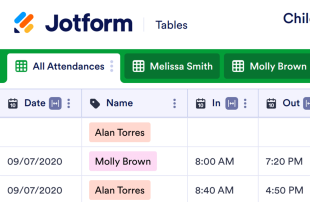 Child Care Attendance Spreadsheet Template