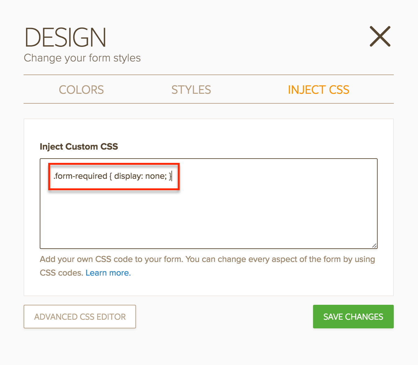 edit required form fields