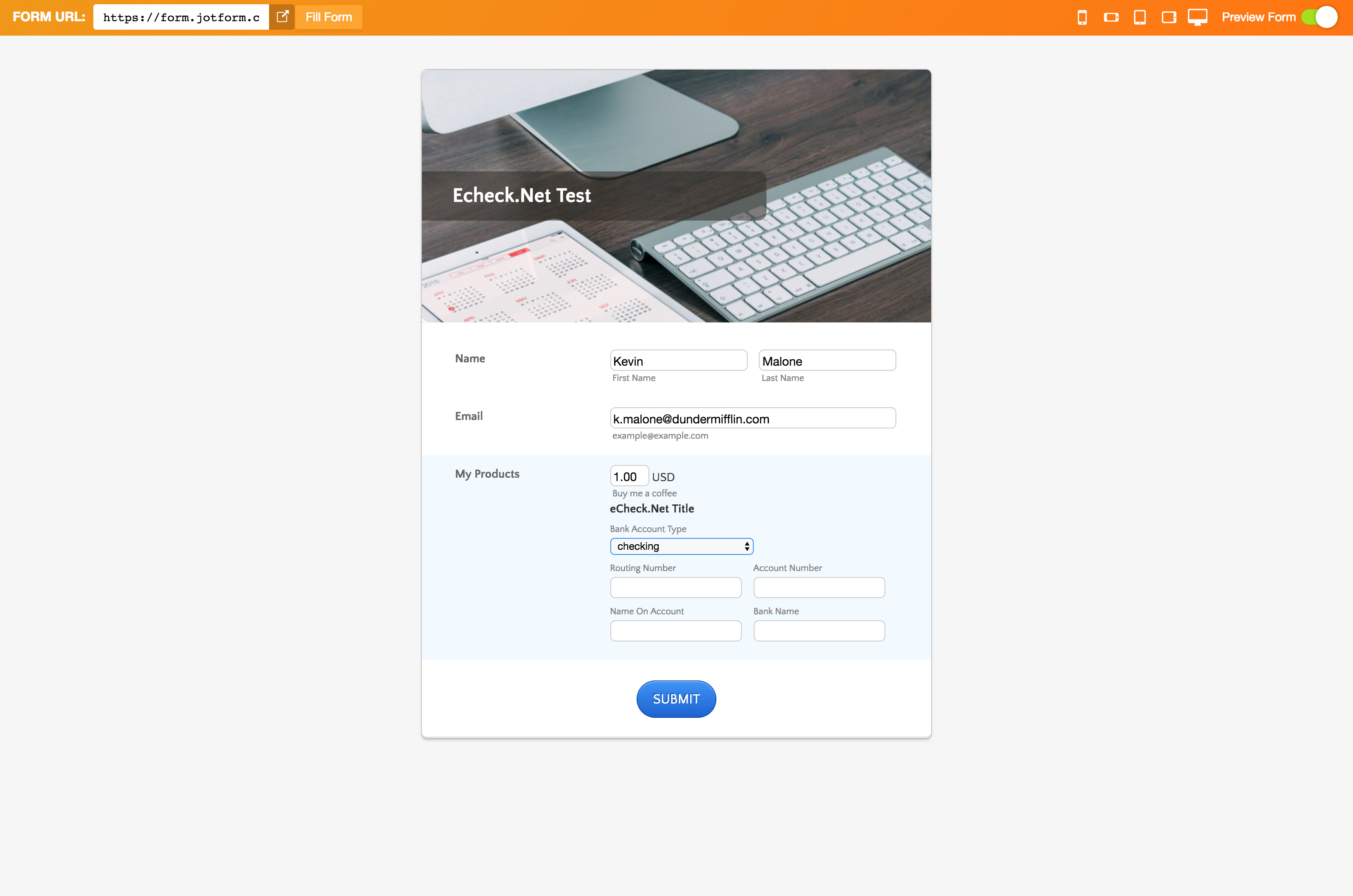 jotform check form