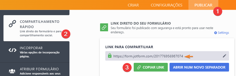 Onde encontro a URL do meu formulário? Image-1