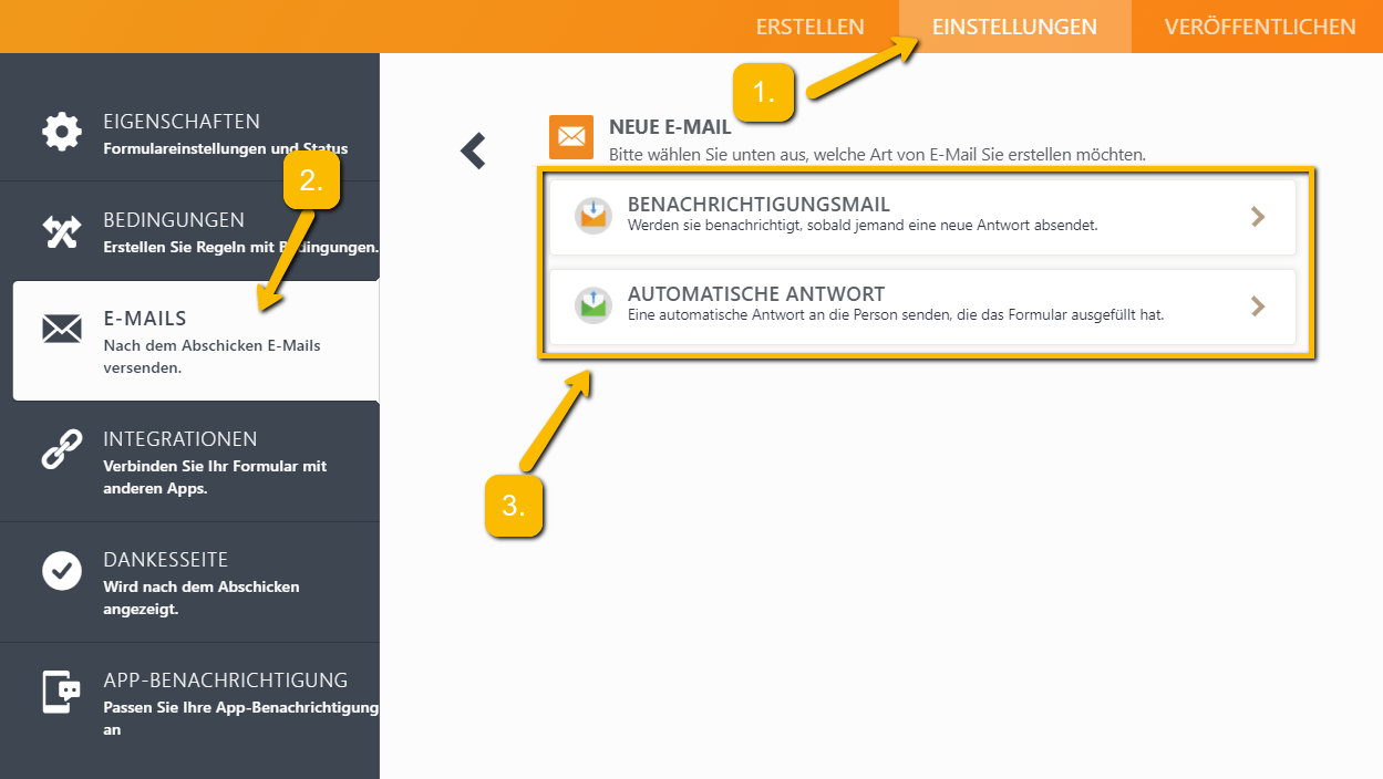 Einstellungen für Benachrichtigungsmails und automatische Antworten Image-2