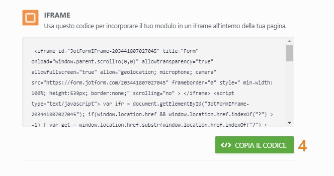 Ottenere il Codice iFrame del Modulo Image-2