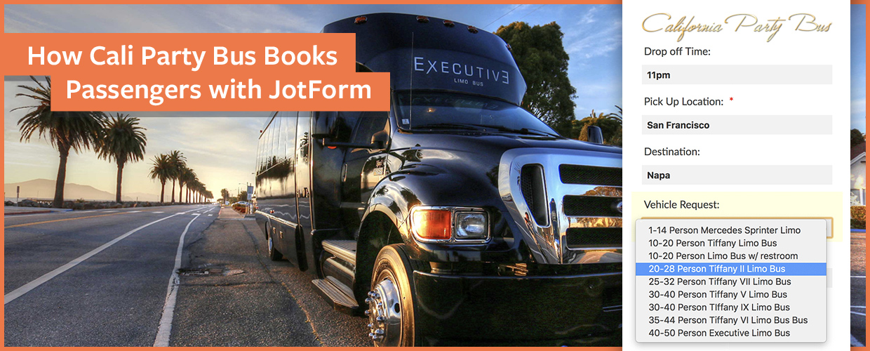 How Cali Party Bus Books Passengers with Jotform