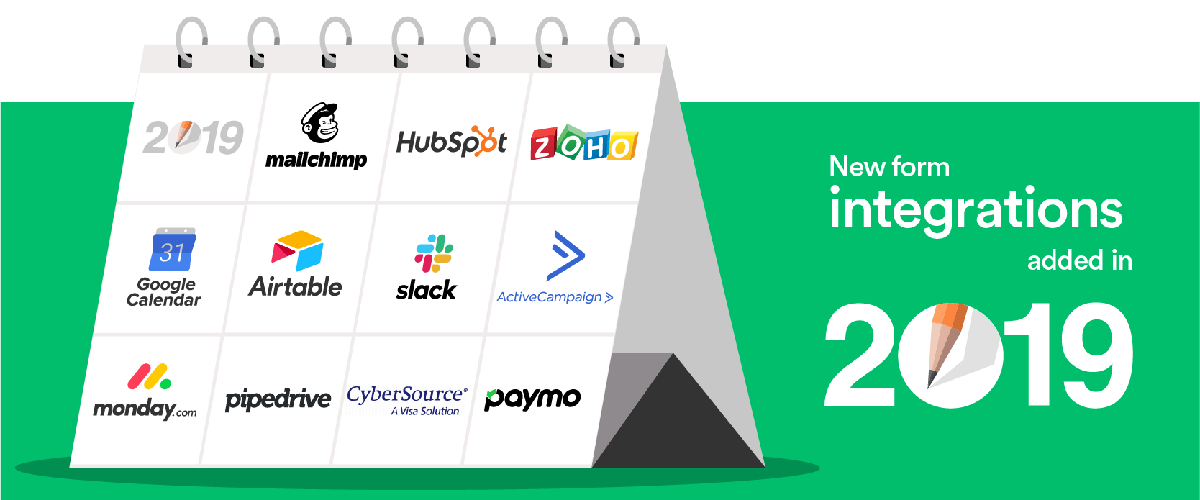 Year in review: New form integrations added in 2019